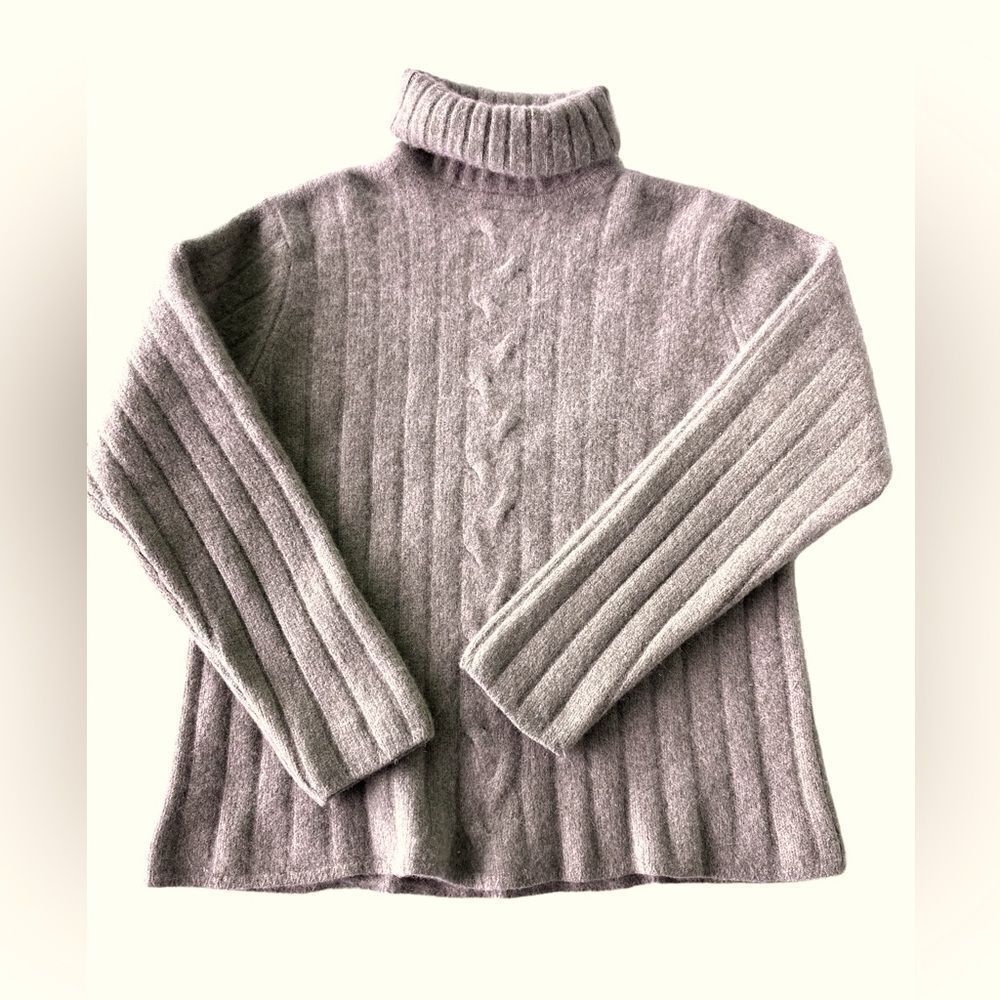 Vintage 4 ply cashmere sweater cable design xo super warm soft
